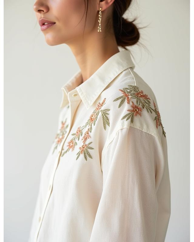 Chemise en Lin Brodée